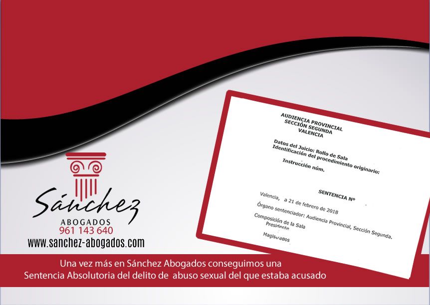 Conseguimos una sentencia absolutoria del delito de abuso sexual del que estaba acusado1